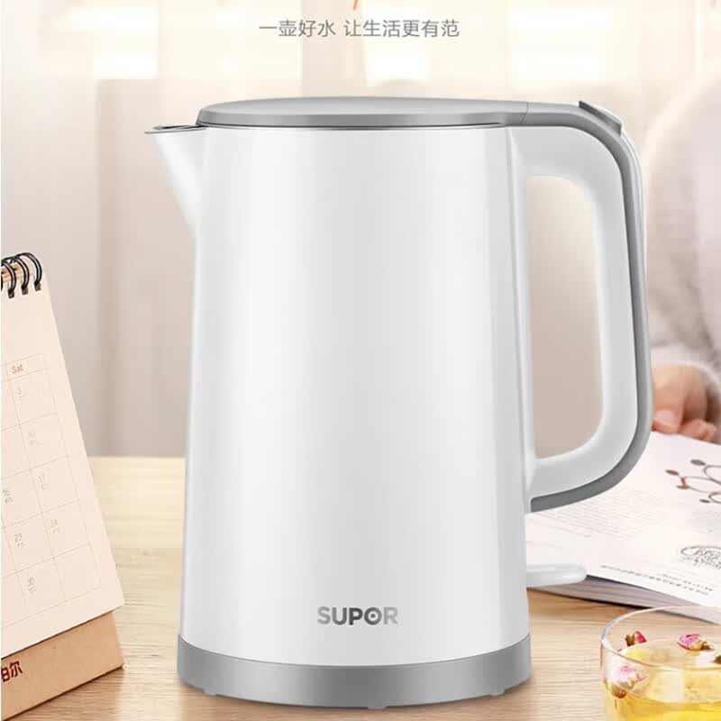 苏泊尔(SUPOR)家用1.5升大容量316L不锈钢无缝内胆电水壶SW-15T101E(规格:台)高清大图