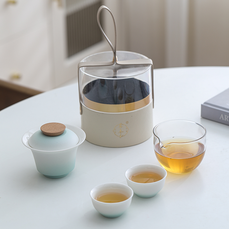 萬春和 茶悦随行 便携旅行盖碗茶具好物水杯随手礼送礼佳品