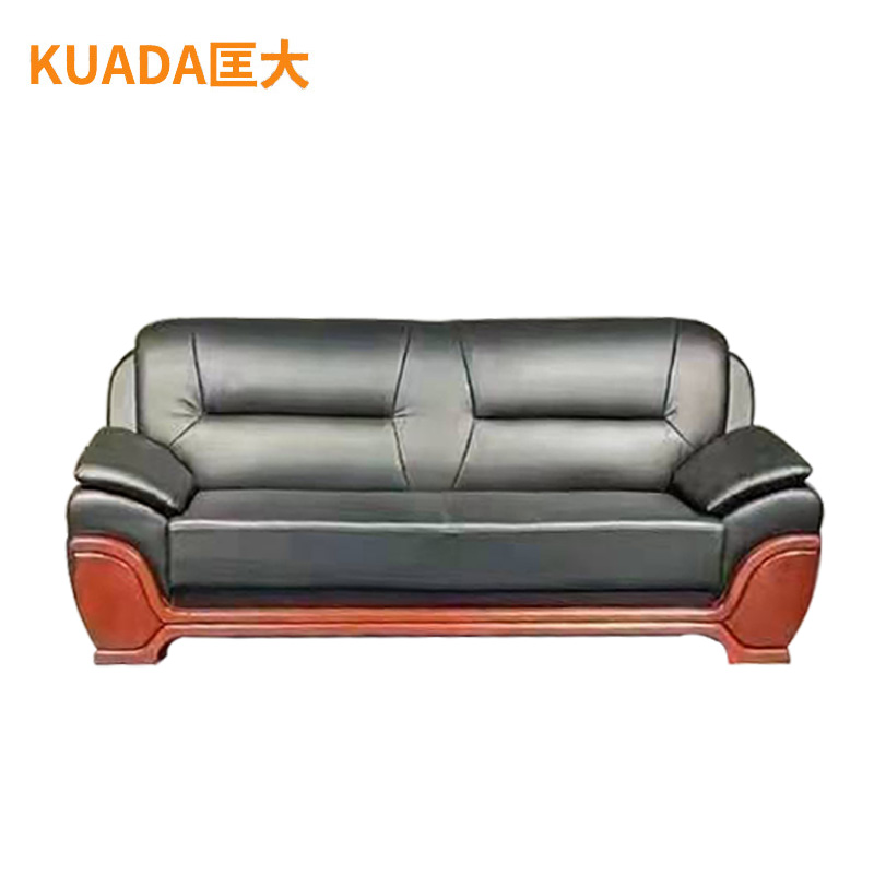 匡大 办公沙发 皮艺沙发 办公室接待沙发 牛皮 三人位 KDT697高清大图