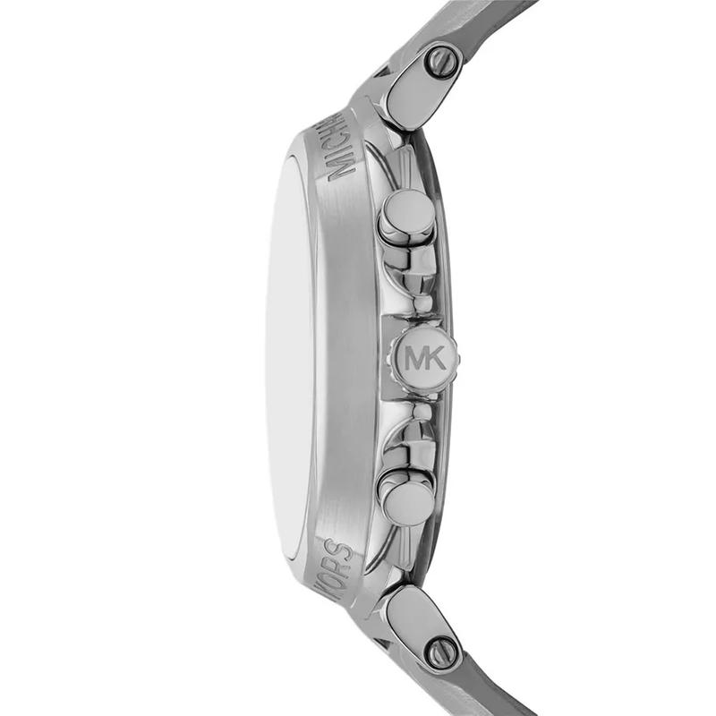 Michael Kors 女士石英计时银色金属皮质表带腕表高清大图
