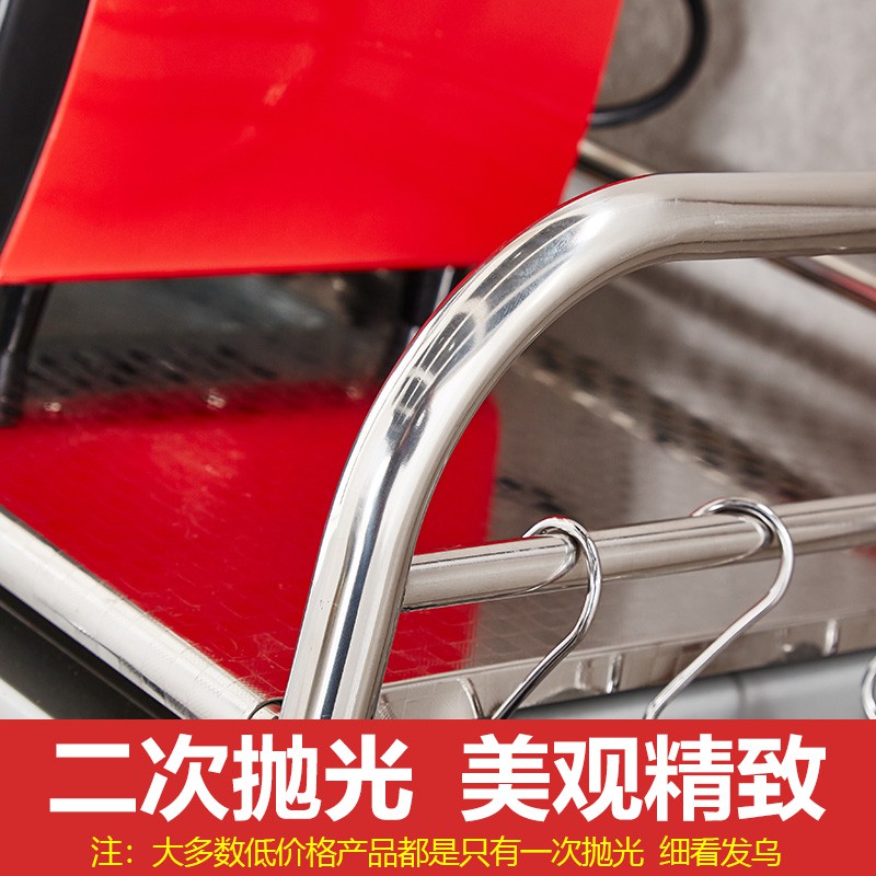 304不锈钢厨房置物架微波炉架子烤箱架放锅落地式收纳货多层带轮收纳层架 三维工匠高清大图