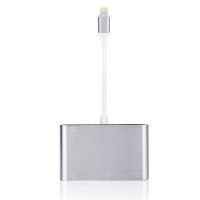 虎克 苹果X视频转换器iphone 8 同屏器转VGA投影仪HDMI转接器7 plus转接线IPAD高清投影