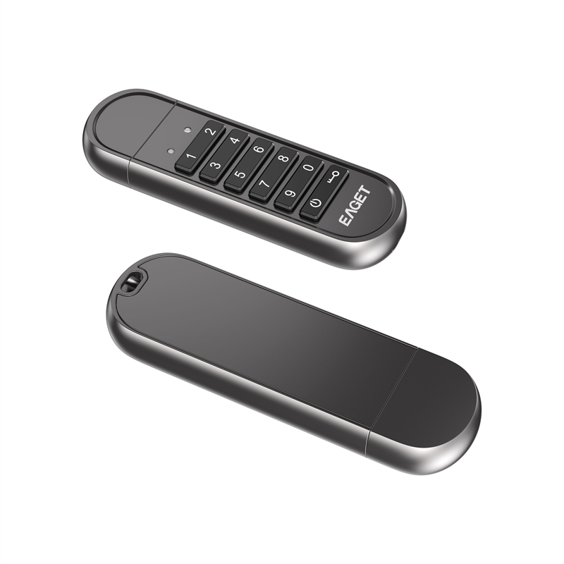 忆捷(Eaget)按键加密U盘KU20 USB3.1Gen1接口SM4加密保护数据读速180MB/S高速安全办公128G