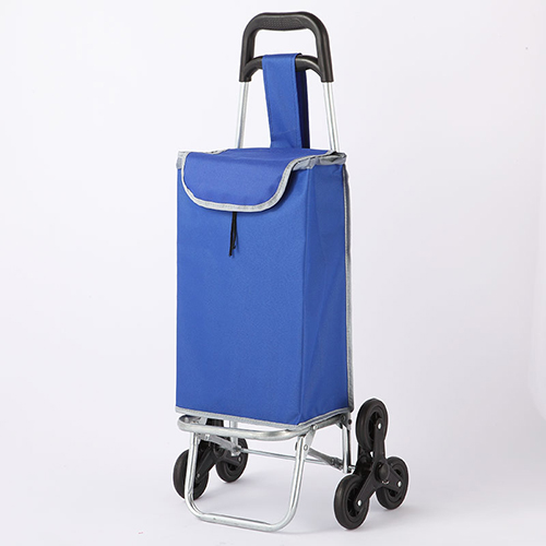 小拉车可折叠推车手拉杆车小拖车手推车家用|爬楼蓝色[6轮]