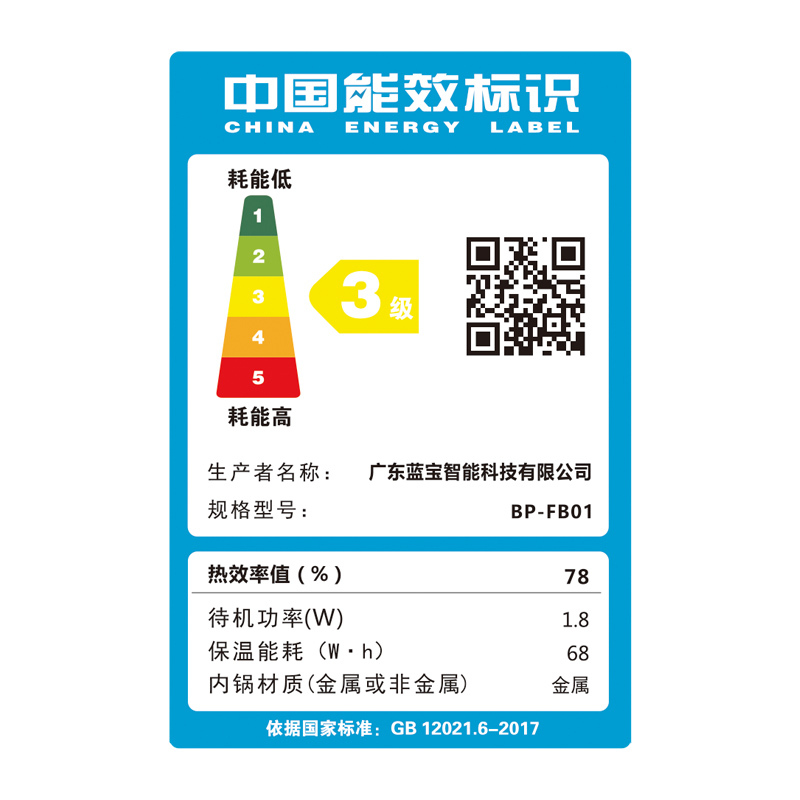 蓝宝(BLAUPUNKT)电饭煲电饭锅2-3人2升小型家用迷你智能煮饭锅