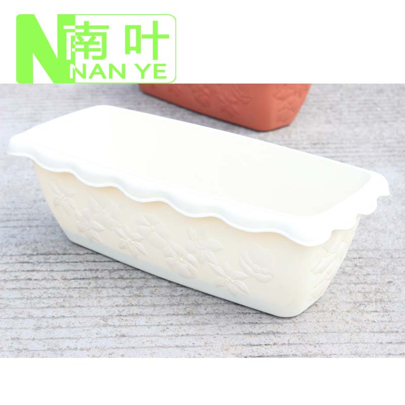 诚信 户外养花种菜塑料花盆 花边长方形阳台种菜盆 欧式庭院花盆