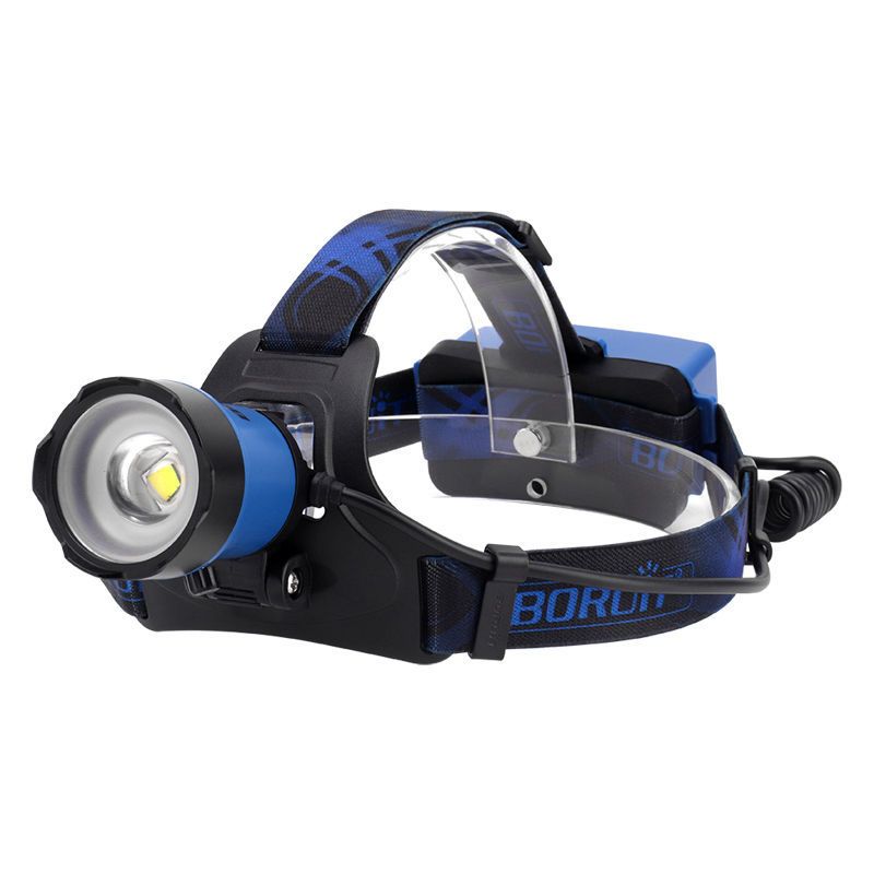头灯强光可充电头戴式超亮led矿灯强光大功率超长待机防水夜钓灯 蓝色
