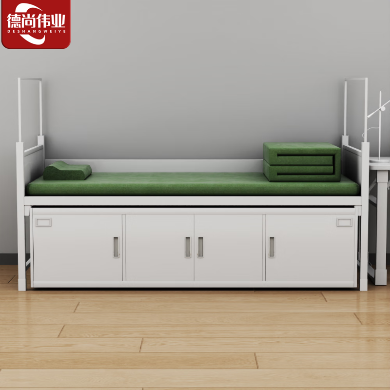 德尚伟业加厚款单人床钢制宿舍士官铁床加厚内务单人床带床下柜 13款单人床高清大图