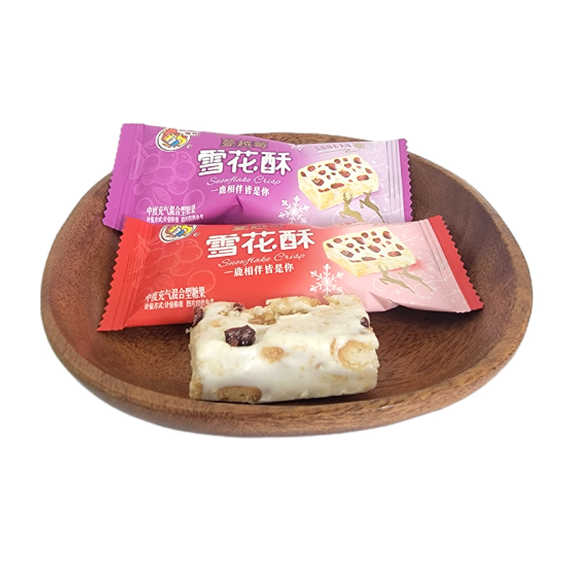 喔喔蔓越莓雪花酥散装250g婚庆结婚喜糖年货休闲零食品充气糖果高清大图