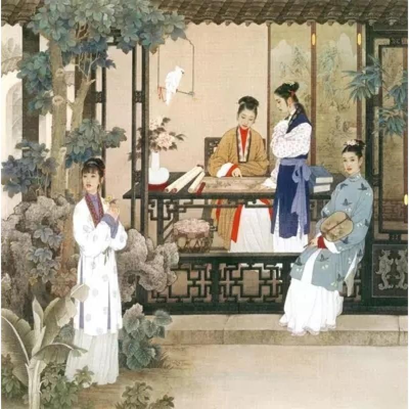 无缝大型壁画 壁纸/墙纸电视沙墙国画 仕女 古代 女子红楼梦壹德壹