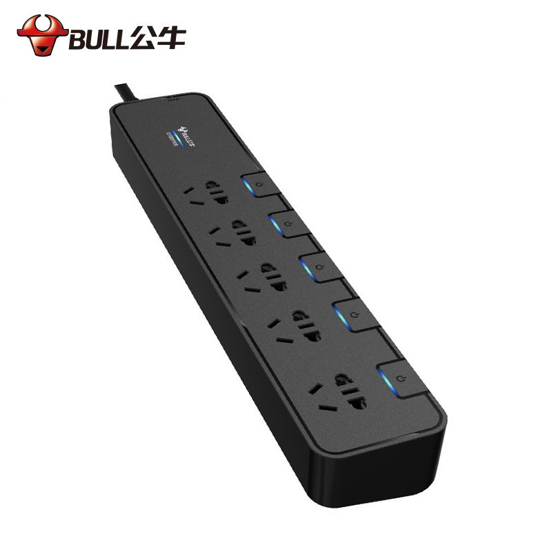公牛(bull) 5孔 独立开关 抗电涌过载保护 3米接线板 H3053(X) (单位:个)
