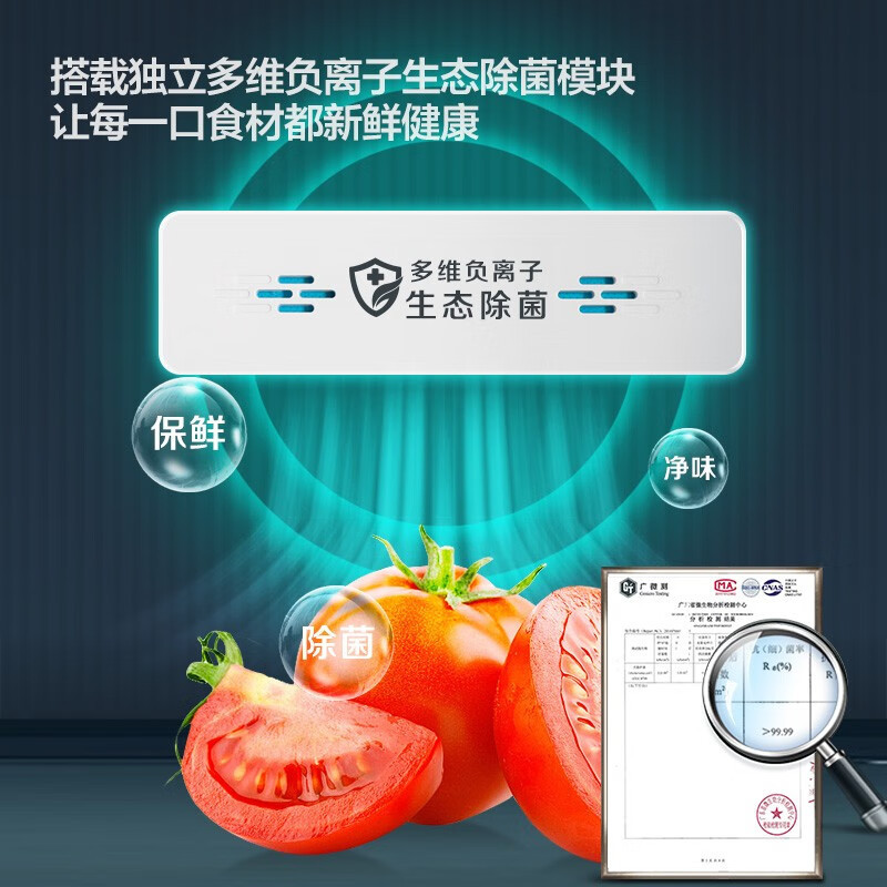 新飞445升超薄可嵌入十字对开门风冷无霜冰箱除菌变频大容量量冰箱 445升 变频一级净味除菌BCD-445WK8CT