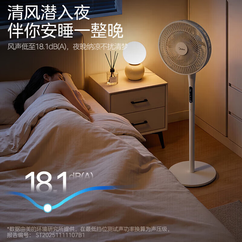 美的(Midea)电风扇家用立式一级能效变频直流落地扇卧室客厅大风力风扇白色 SDJ30BM GM高清大图
