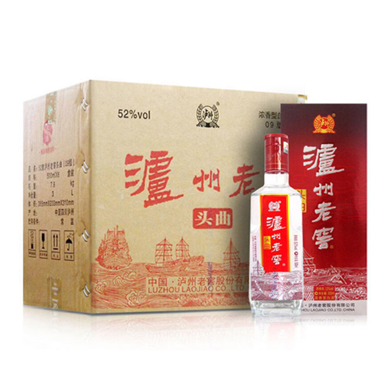 泸州老窖 头曲 52度 500ml*6 浓香型白酒 整箱装 苏宁自营