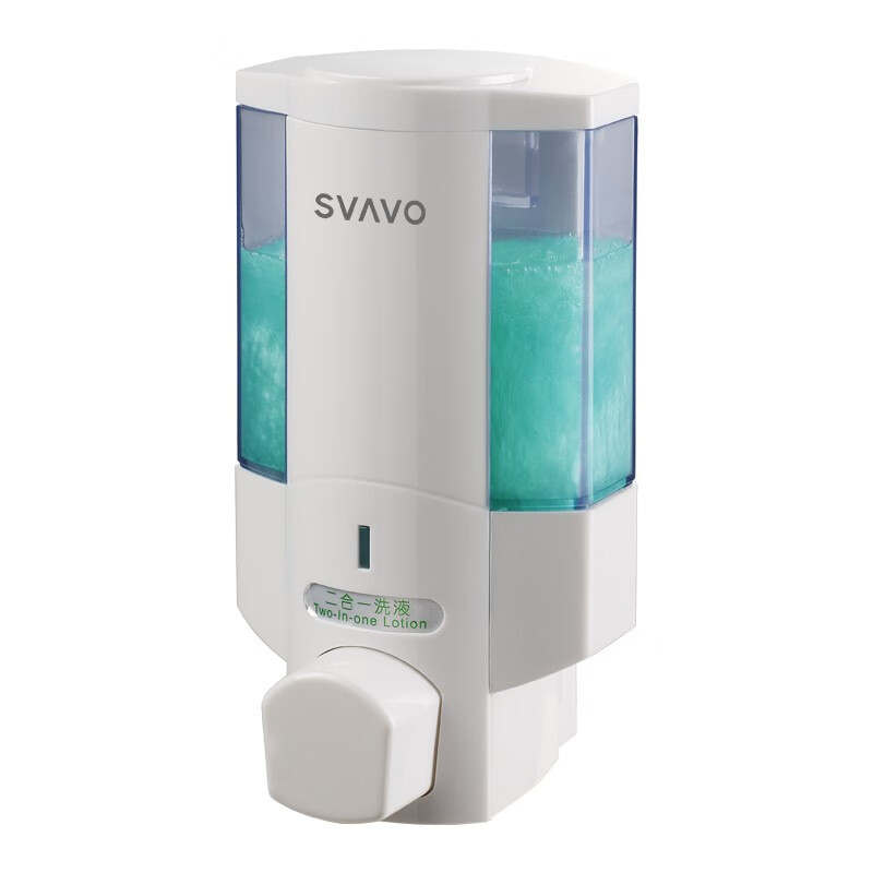 瑞沃(SVAVO)手动皂液器350ml 免打孔洗手液盒 壁挂沐浴露盒 V6101白色 单格350ml单位:个