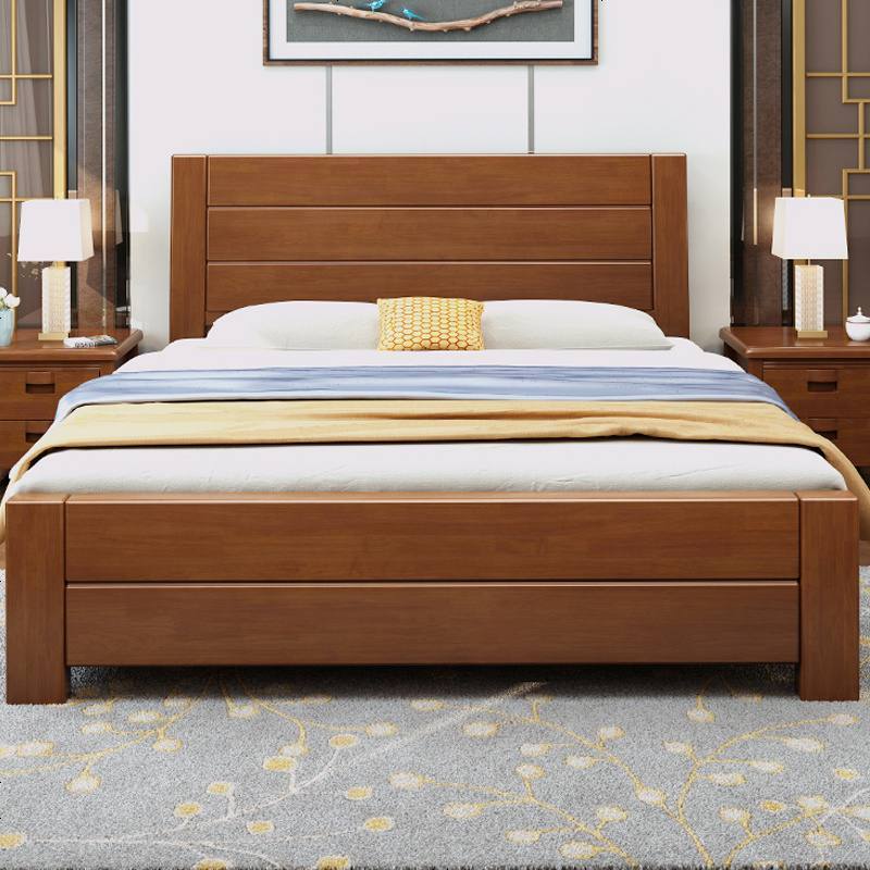 实木床18米双人床现代简约经济型婚床15m新中式高箱储物主卧1800mm