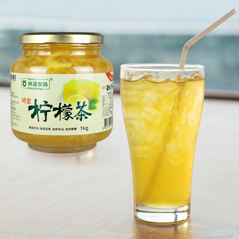 [进口]韩国农协蜂蜜柠檬茶水果茶1kg柚子茶冰糖柠檬膏泡水冲饮