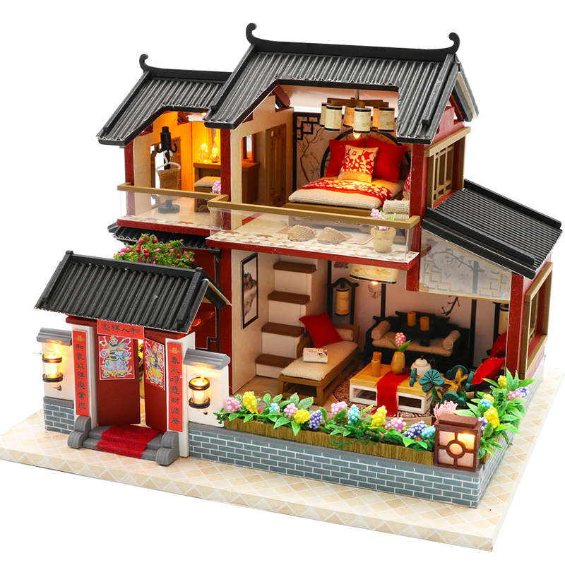 手工制作diy小屋中国风系列建筑迷你小房子祥瑞阁清风墨竹m905z祥瑞阁