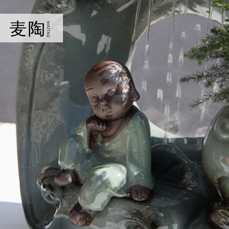 美帮汇创意加湿喷泉流水器家居客厅办公桌饰品工艺摆件开业礼品高清大图