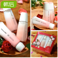 韩后玫瑰精油亮肤珍贵礼盒(洁面乳100g+精华水120ml+精华乳100ml)