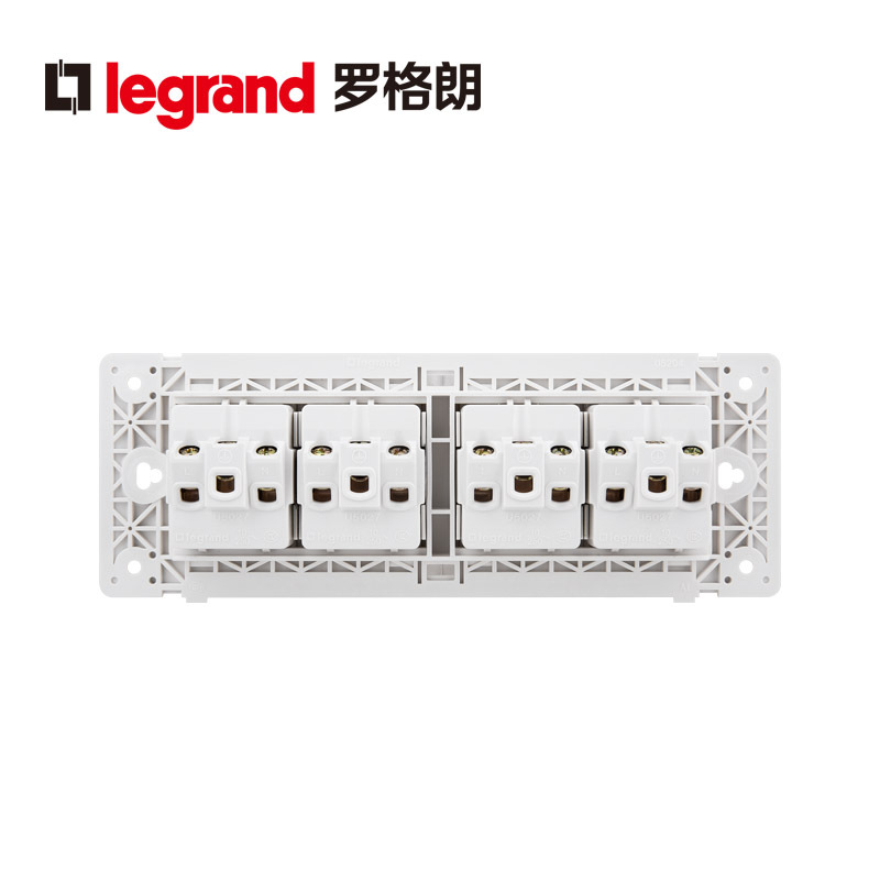 [官方旗舰店]罗格朗开关插座二十孔插座面板尚超风金色四位多功能12孔家用118型暗装墙壁电源插座