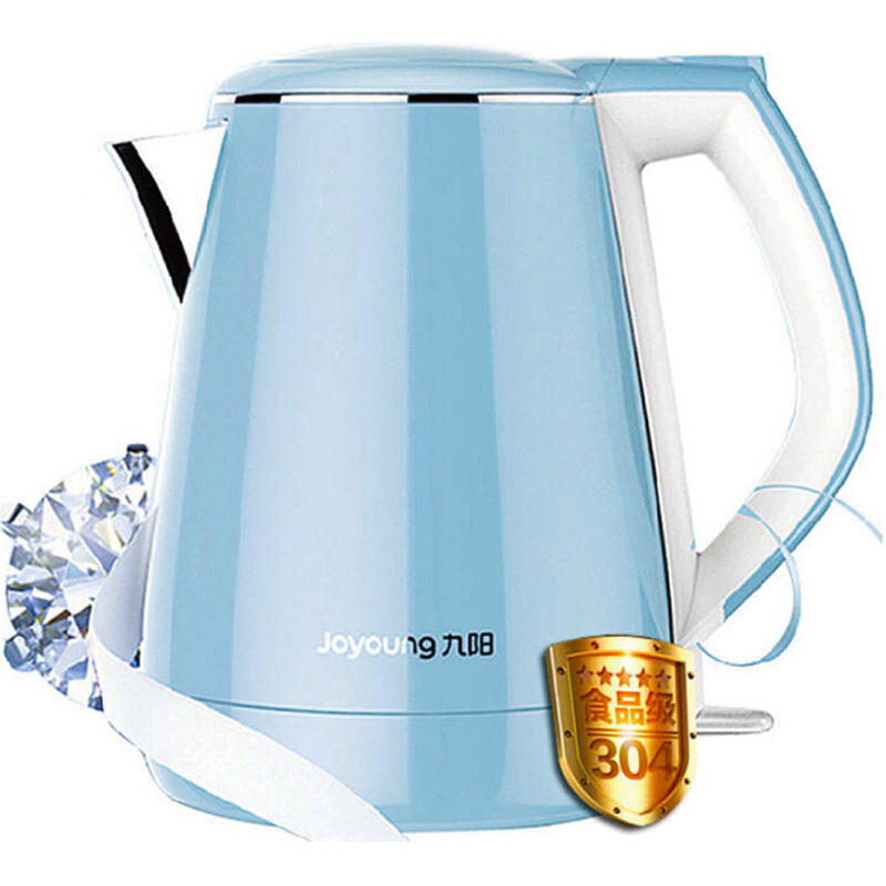 九阳(Joyoung)K15-F23 304不锈钢无缝内胆电热水壶双层防烫烧水壶 1.5L