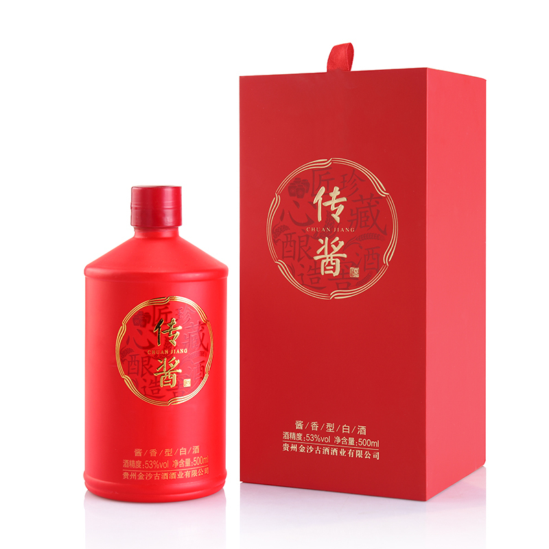 [酒厂直营]金沙古酒 贵州酱香型白酒53度 金沙古传酱酒·红酱 500ml*1瓶装