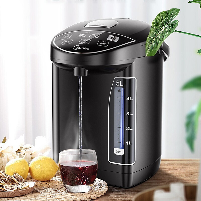美的(Midea)电热水瓶304不锈钢电热水壶 5L容量 10段温控烧水壶[关机可出水、安全童锁]