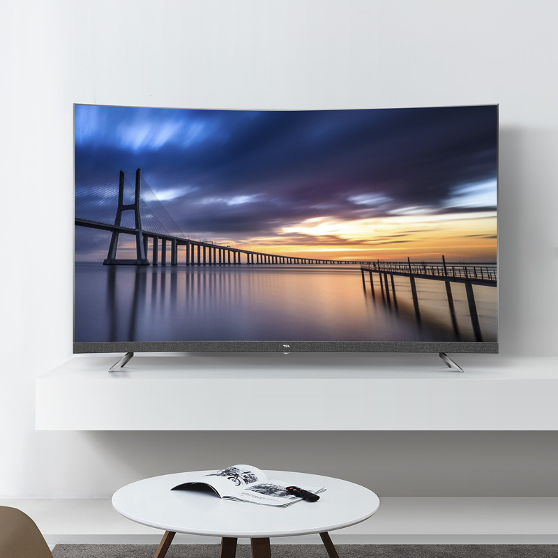 tcl55t355英寸曲面液晶电视机4k超高清79mm超薄全面屏人工智能memc