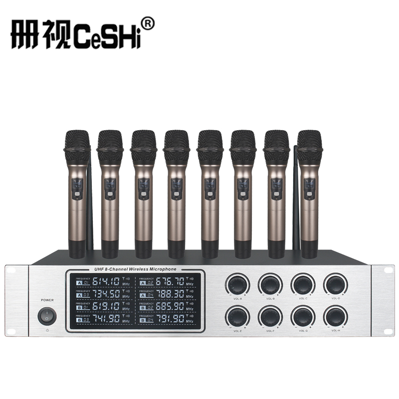 册视固U无线麦克风一拖八配头戴式或领夹式腰包话筒GU-880套高清大图