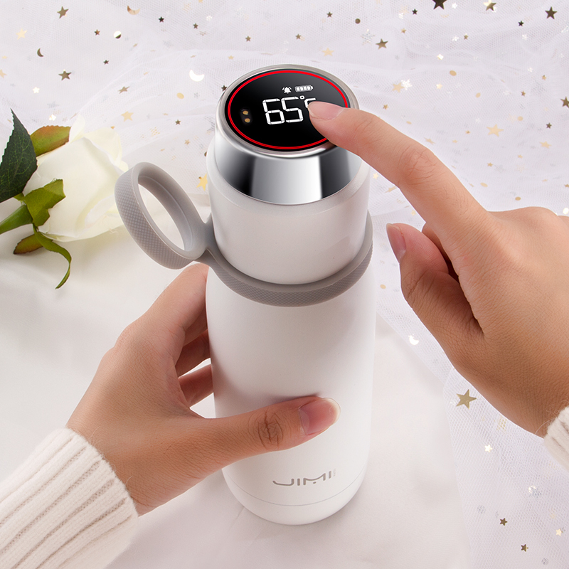 JIMI吉米有品S1 Pro 炫酷白450ML 智能水杯提醒喝水显示温度便携不锈钢杯子创意个性潮流杯子保温杯男女学生简约