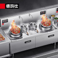 德玛仕 MC-SXC12D-01（含安装） 商用电磁大锅灶 304材质12kw*2功率 380V 配两个500mm小炒锅