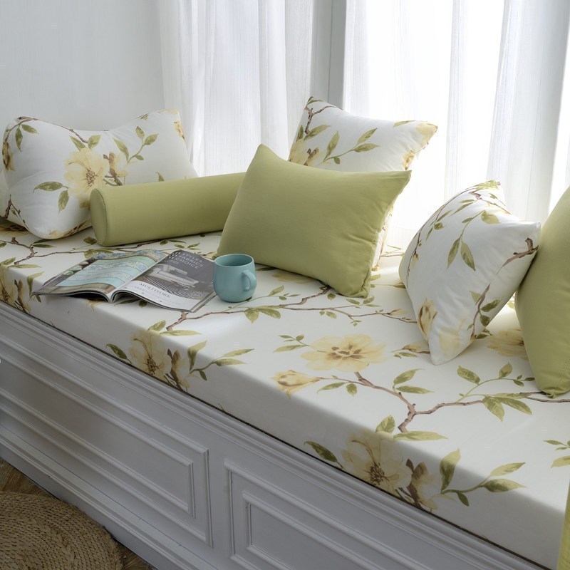 家柏饰(CORATED)高密度海绵飘窗垫窗台垫定做沙发垫北欧阳台垫榻榻米可机卡座 花6号色 15cm飘窗垫高清大图