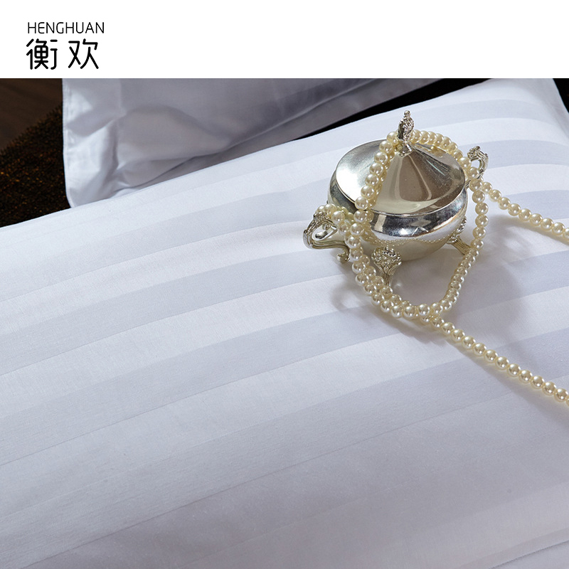 衡欢(HENGHUAN)全棉40支加密暗条纹枕头套 RZ-ZT01/个(55*85cm)高清大图