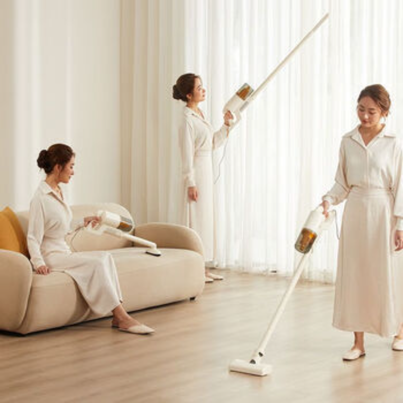 苏宁 小熊 吸尘器 XCQ-E06F1 米黄色 有线手持吸拖一体带除螨水箱高清大图