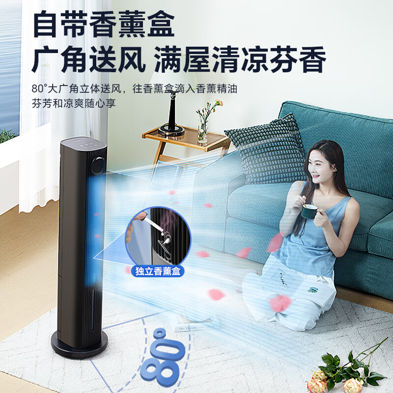 格力(GREE)KS-06S70Dg冷风空调扇制冷风扇家用遥控水冷风机无叶塔扇客厅等离子净化加湿节能小空调扇高清大图