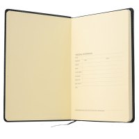 得力(deli) 3162-96张-25K 高级记事本 皮面本商务办公皮面本笔记本 (黑)5本装