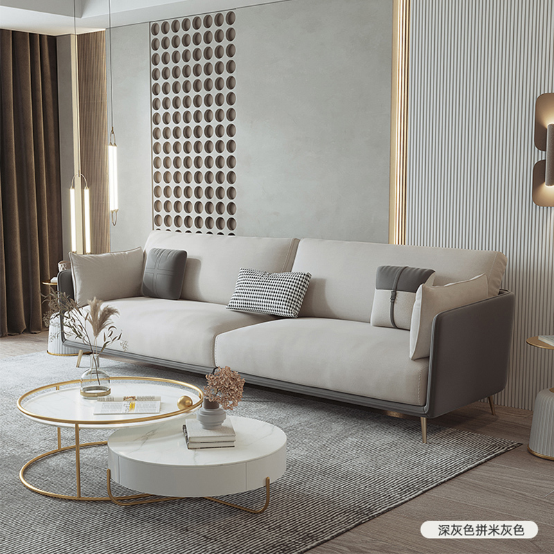 冬熊布艺沙发北欧简约现代客厅小户型轻奢设计师三人位科技布沙发d