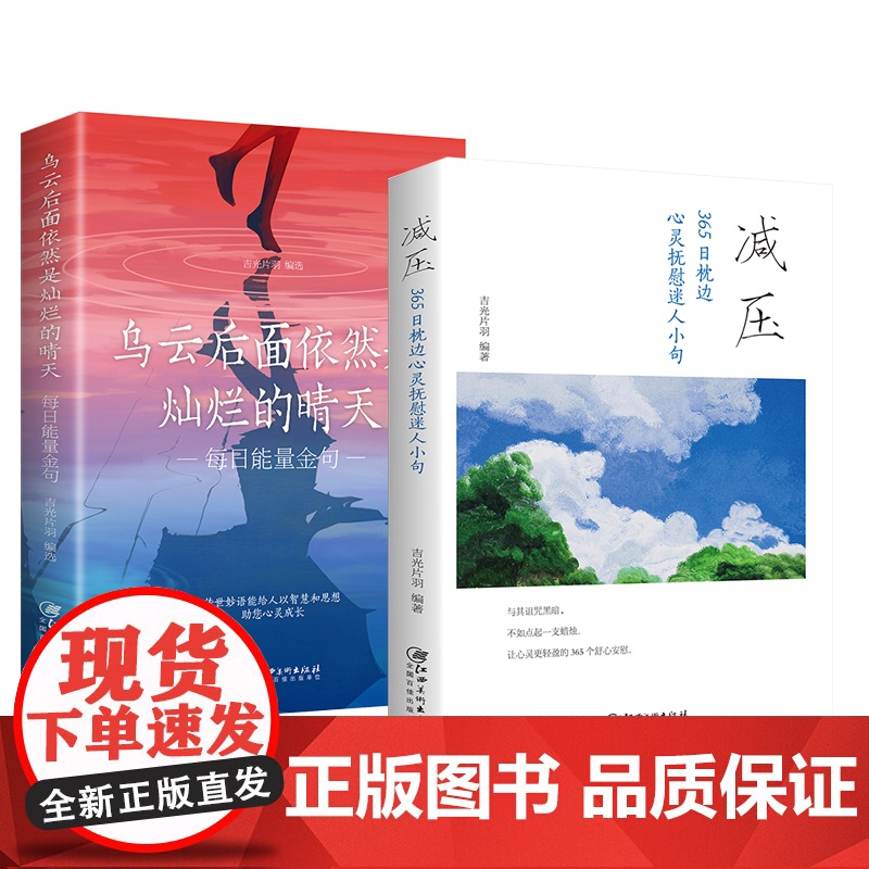 [抖音同款]减压+乌云后面依然是灿烂的晴天正版2册 每日能量金句每日箴言一句话改变人生启迪心灵感悟人生青春正能量励志经典高清大图