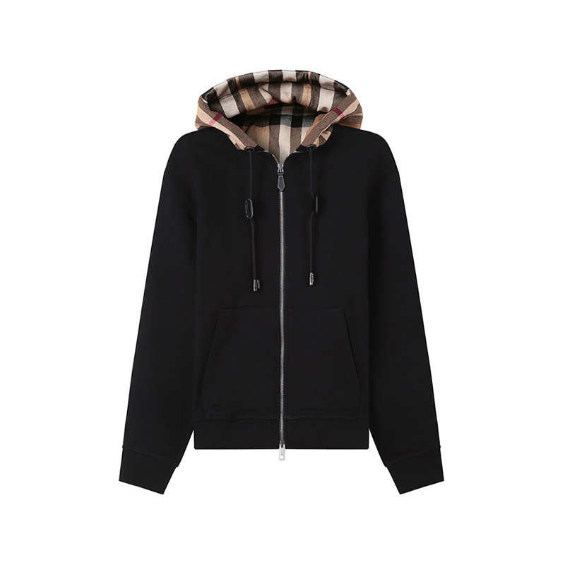 博柏利burberry女款棉质连帽拉链卫衣开衫运动衫外套8055868