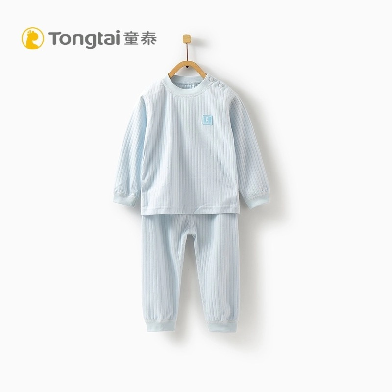 童泰新款婴儿衣服肩开套装18月-4岁男女宝宝纯棉上衣裤子两件套