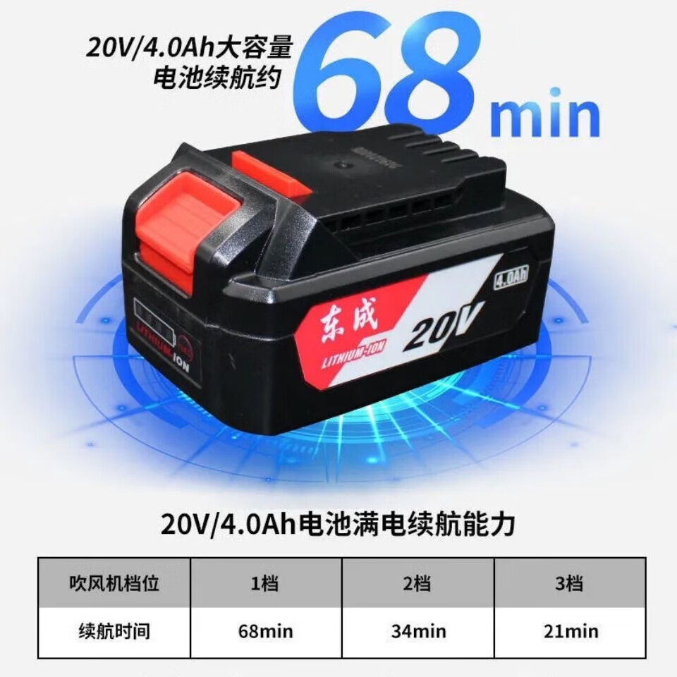 西陶 东成无刷锂电吹风机20V充电式强力除尘器吹吸两用鼓风机 20V无刷(6.0Ah/双电)DCQF32高清大图