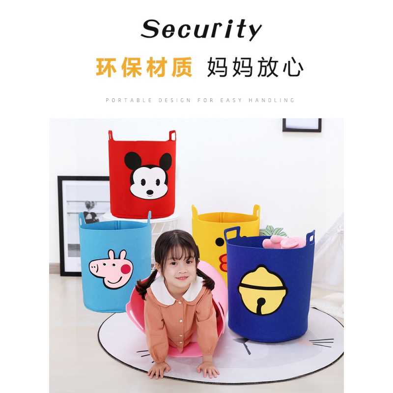 美帮汇简约玩具收纳筐宝宝家用卧室脏衣服收纳桶童布艺大号高清大图