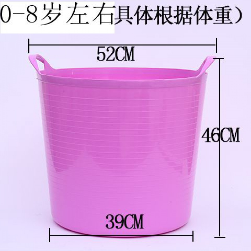 家柏饰(CORATED)大号脏衣篮软塑料摔不破家用洗衣篮玩具收纳桶收纳筐儿童洗澡桶 紫藤色60升洗澡桶0-7岁