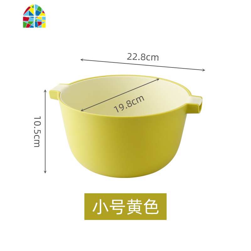 水果双层洗菜盆厨房家用客厅收纳滤水漏水创意塑料篮子 FENGHOU 秋叶黄(大号)洗菜篮洗菜篮