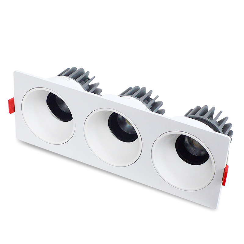 LED射灯 防眩光 嵌入式 三头15W*3 白光