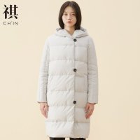 【2件2.5折价：262.3】CHIN祺冬季新款长款羽绒服加厚女白鸭绒韩版小清新原宿风连