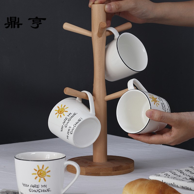 鼎亨陶瓷杯子马克杯套装家用6个创意早餐杯牛奶咖啡杯办公室茶杯