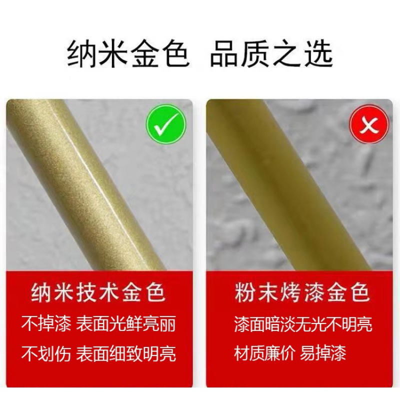 服装店新款展示架婚纱陈列架男女衣服落地挂衣架中岛卧室侧挂货架晾晒架 三维工匠 长100*宽40*高160金色 官方标配