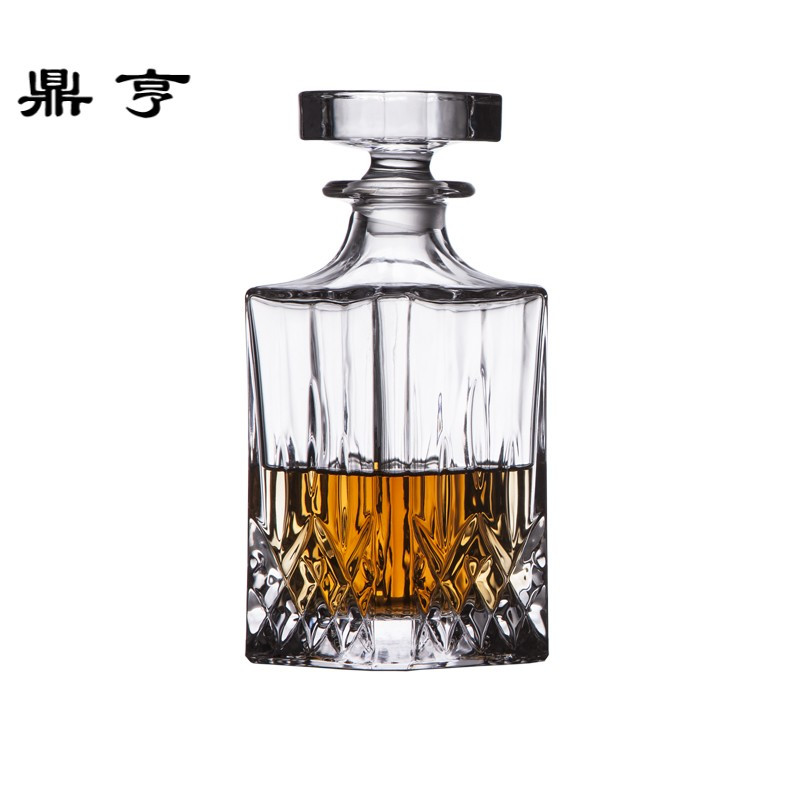 鼎亨进口水晶威士忌醒酒器盛酒器带盖密封红酒存酒瓶酒壶家用玻璃